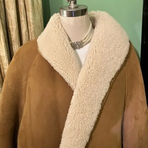 Ralph Lauren Tan Leather Shearling Jacket